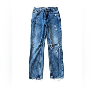 We The Free Women’s Blue Denim Distressed Jeans Size 25 Excellent Condition